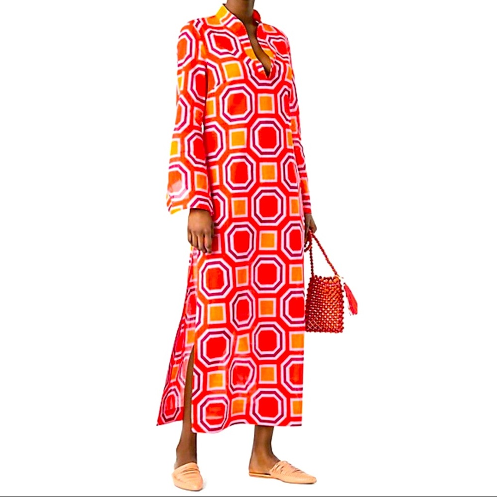 Tory Burch Red Cotton Stephanie Caftan